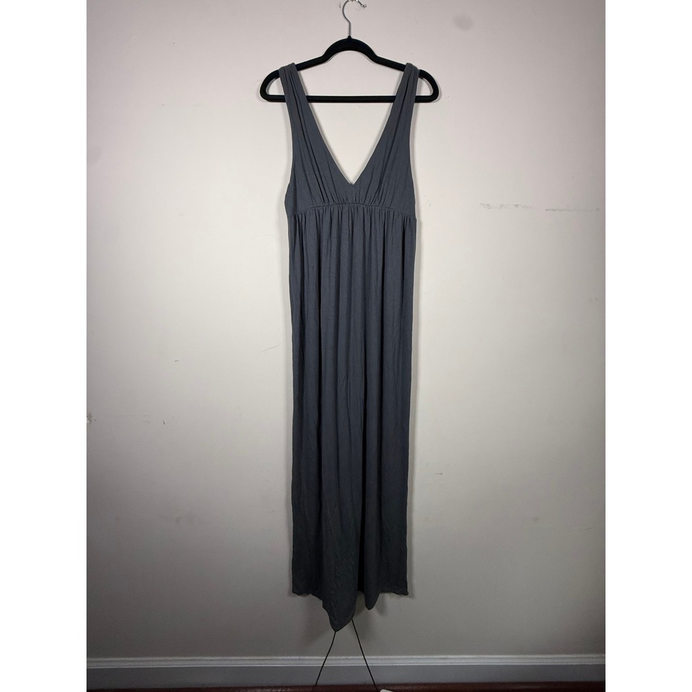 J.Crew Womens Gray Maxi Dress Medium Sleeveless V-Neck Empire Waist Jersey Knit